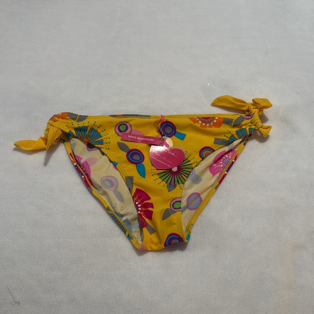 Apollo Swim Yellow Floral Bikini Bottom - Picture 2 of 3
